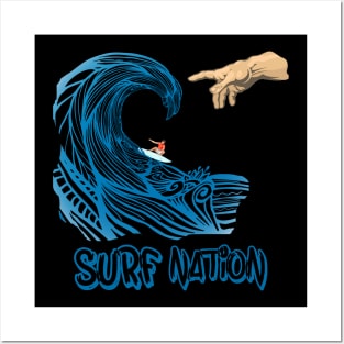 Surf Creation Michelangelo Big Blue Wave Posters and Art